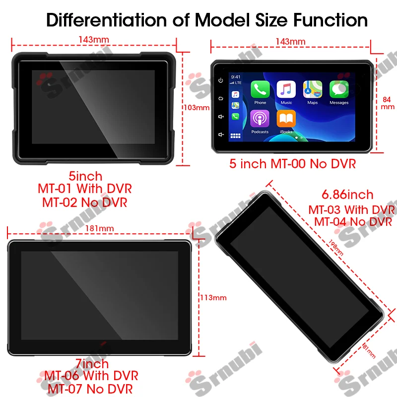 Srnubi Портативный Мотоциклетный Видеорегистратор 5 Дюймов/6