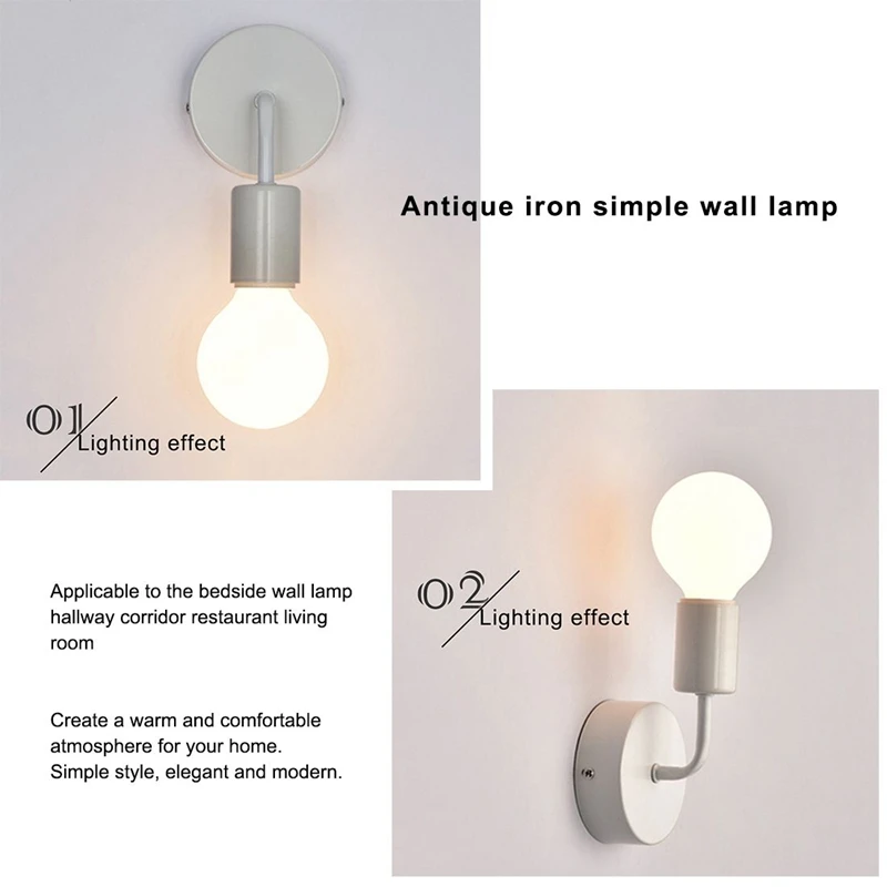 

Женский белый Железный простой настенный светильник в стиле лофт в стиле антиквариат, американский кантри, Ресторан, Бар, коридор, настенны...