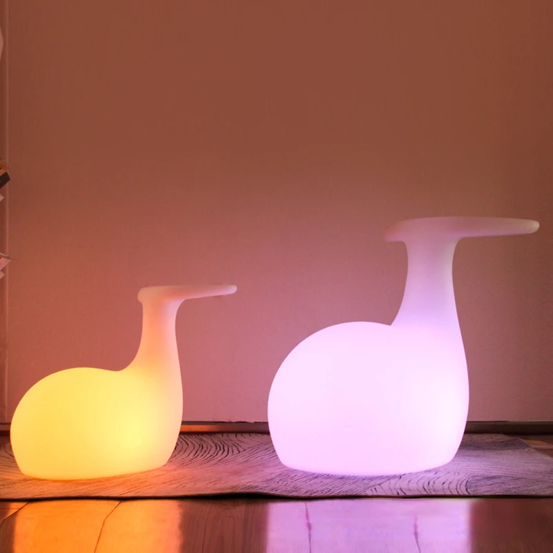 Cute Cartoon Luminous Floor Lamp Whale Stool Plastic Indoor Decoration Luminous Chair Floor Lamp Bedroom Home Decor