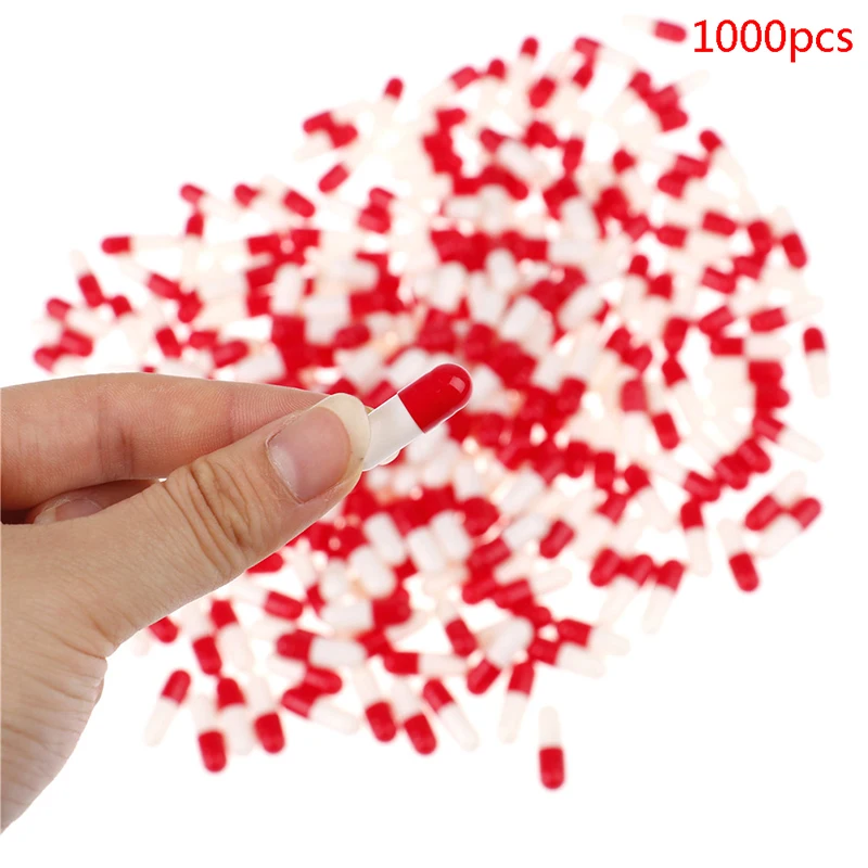 

Hot sale 1000Pcs Empty Hard Gelatin Capsule MedicineCapsule 0# Red And White Empty Pill