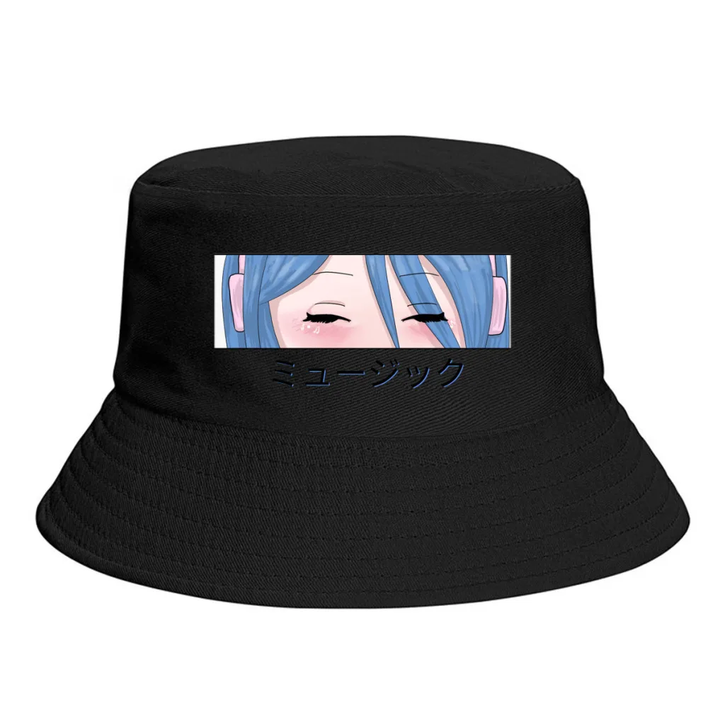 

Классическая Панама с аниме «глаза девушки» для музыки, Мужская Рыбацкая шляпа унисекс из полиэстера, милые походные кепки на заказ