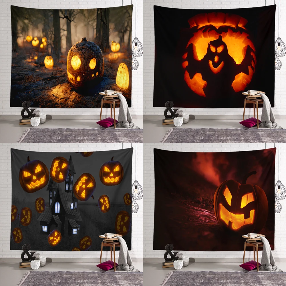 

Настенный гобелен с ужасным принтом тыквы, 230x180 см