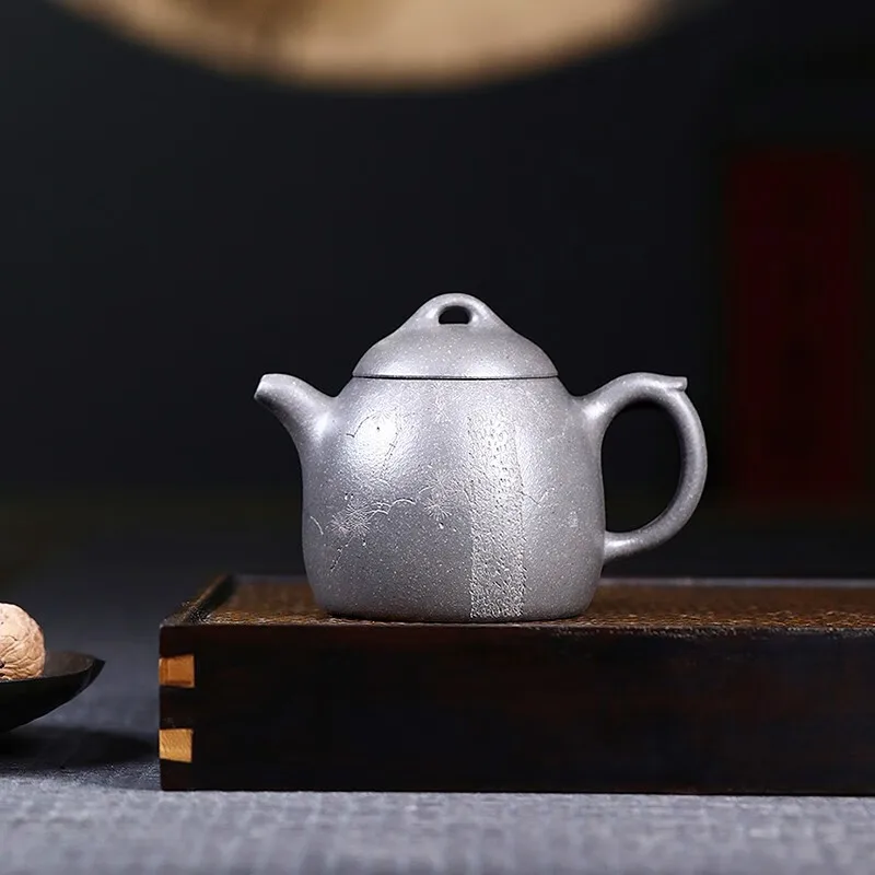 

[Changtao] строительный Глиняный Чайник из глины, знаменитый Тао Шуньцин, серый шестигранный чайник Hermashi Qin Quan 320cc ручной работы