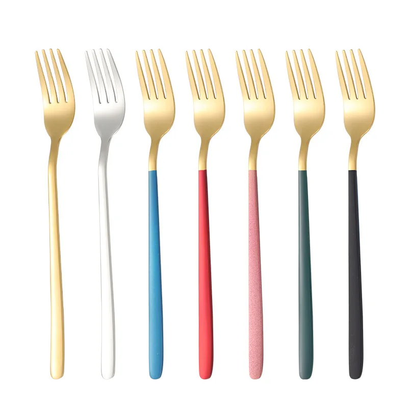 

304 Stainless Steel Dinner Fork Fruit Cake Snack Dessert Forks Salad Cutlery Kitchen Utensils