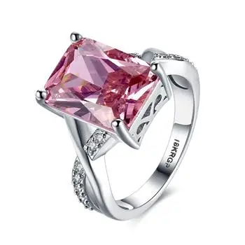

S925 silver luxury pink zircon women wedding rings 220427-02