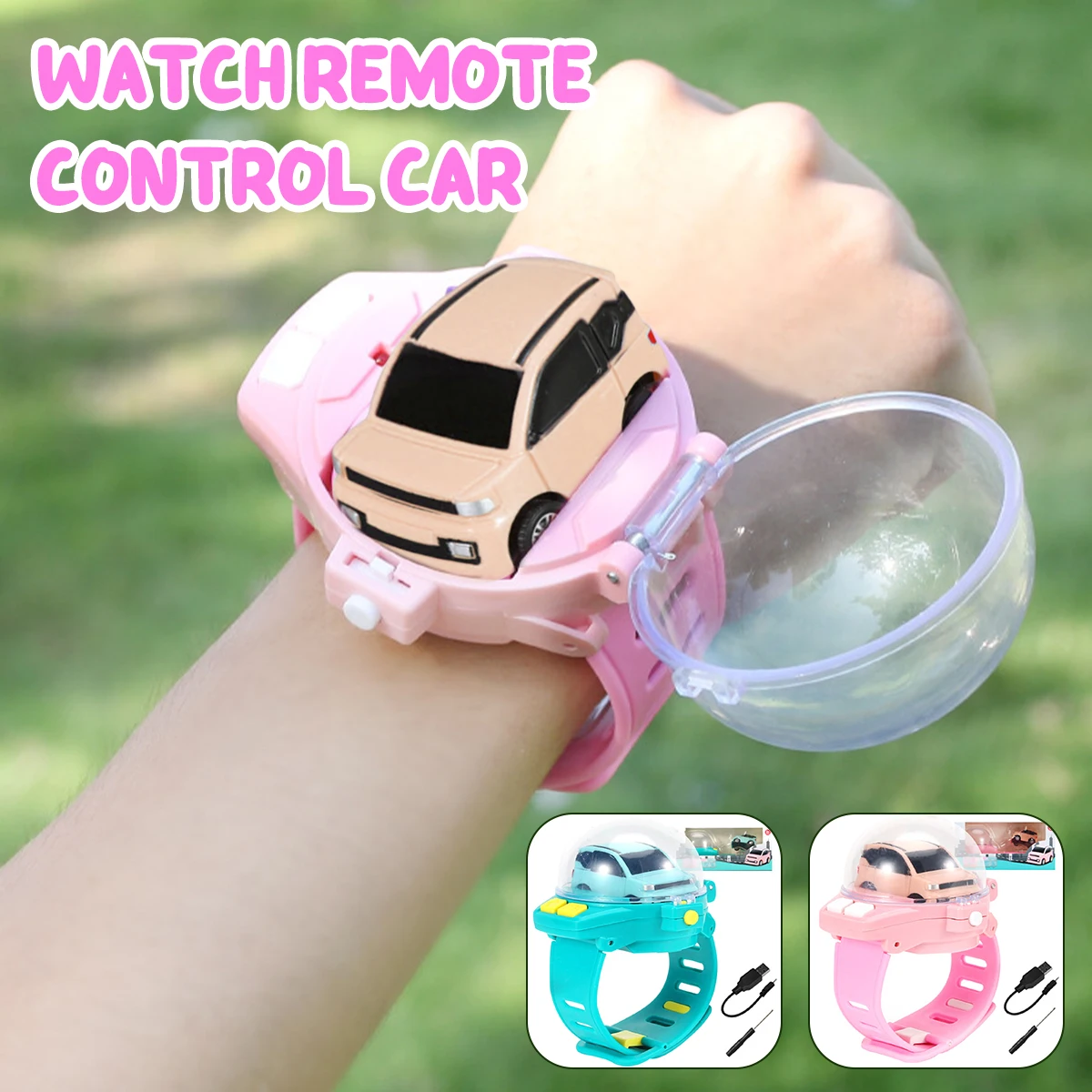 

RC Car Watch Toys 2.4G USB Rechargeable Remote Control Racing Car Toys Mini Cartoon Electric Wrist Racing Cars Watch Kids Toy