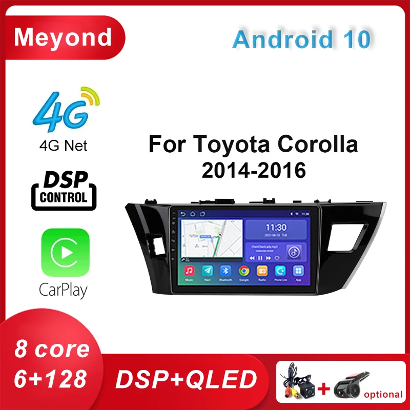 

Автомагнитола 2DIN для Toyota Corolla Ralink 128-2014, 6 + 2016 ГБ, GPS, DSP