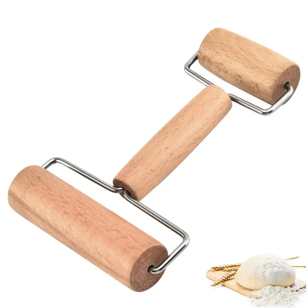 

Dual Ended Wooden Rolling Pin Flour Pastry Dough Roller Kitchen Baking Tool