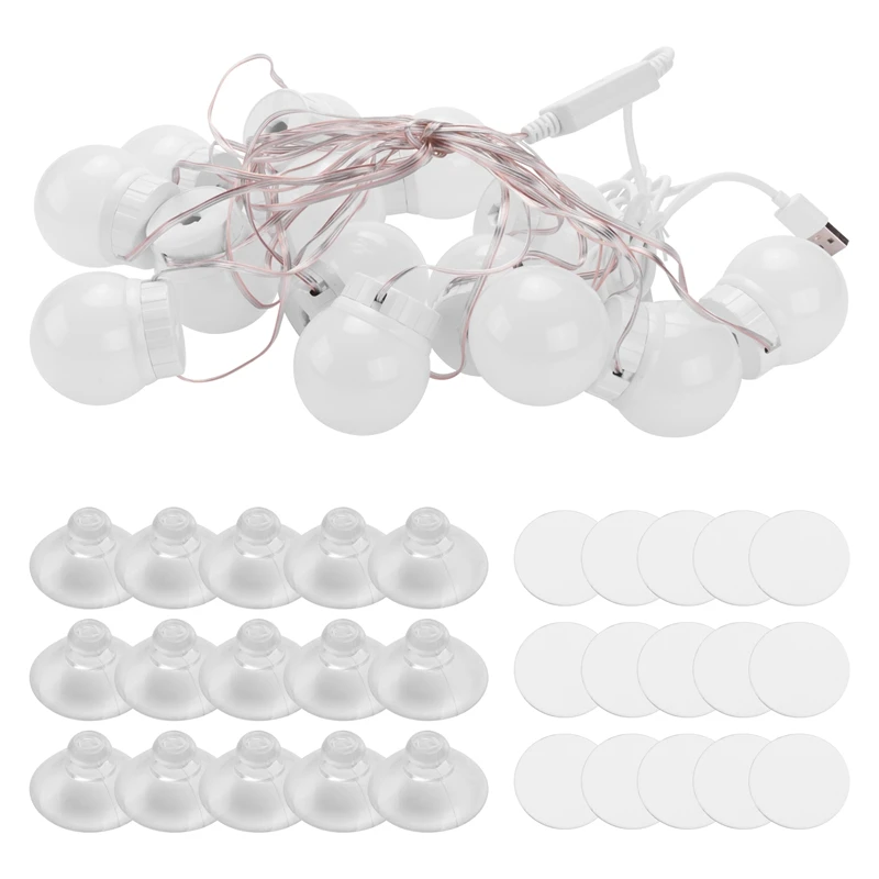 

SEWS-3 Modes Colors Makeup Mirror Light LED Touch-Dimming Vanity Dressing Lamp Bulb USB 12V Make Up Mirror Wall Lamp