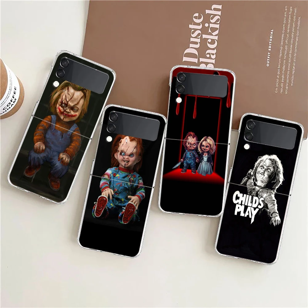 

Chucky Hard PC Phone Case For Samsung Galaxy Z Flip 4 Transparent ShockProof Cover for Samsung Z Flip 3 Shell Fundas Coque Bag