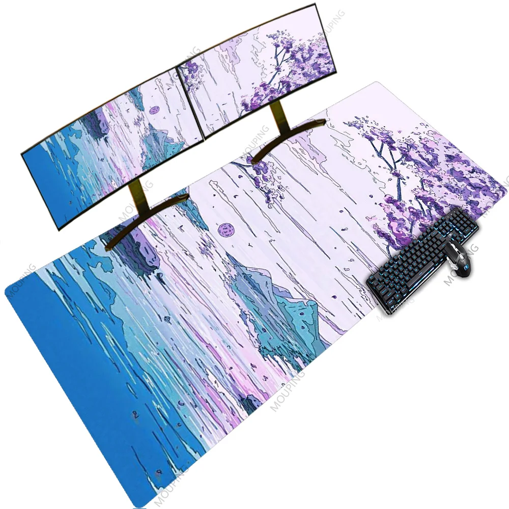 

Japanese Oil Painting Style Gaming Pc Case Mouse Pads Cool Custom Cute Rubber for Table Rgb Cusrom Mausepad Backlit Cool Mats
