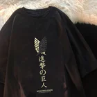 Новая летняя футболка в стиле японского аниме атака на Титанов, свободная уличная одежда с коротким рукавом, футболки, повседневная женская одежда в стиле Харадзюку