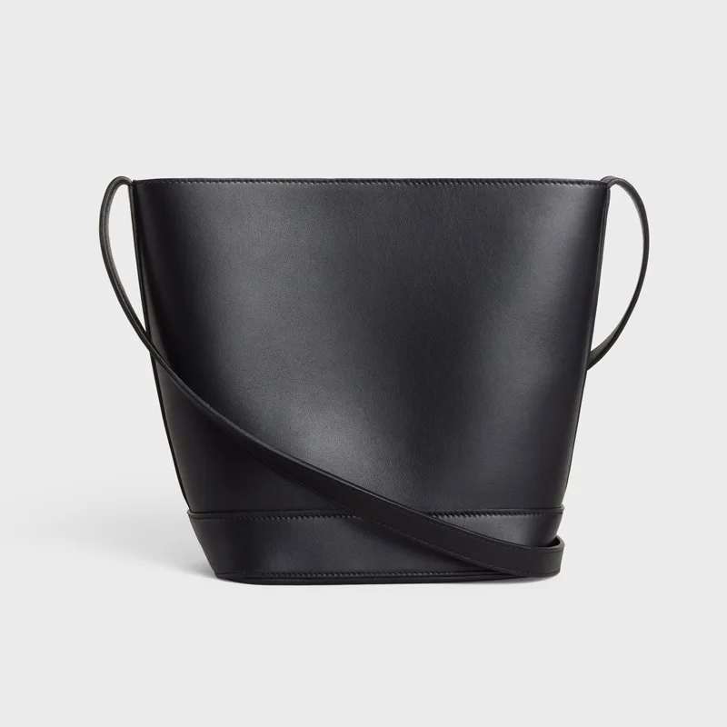 

JHIN Women's CUIR TRIOMPHE Smooth Leather Bucket Bag Leather Shoulder Bag Cute Handbags Designer Bag