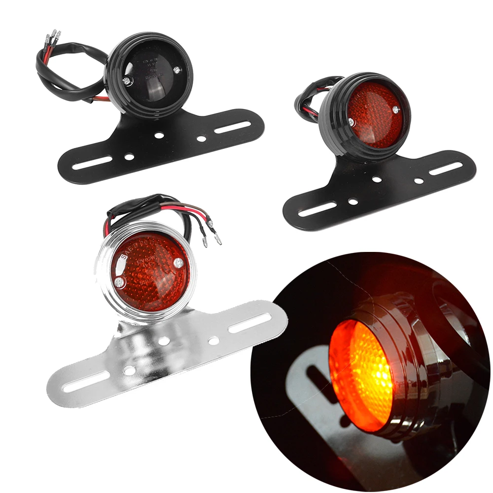 

Motorcycle Taillight Retro 12V Bulb License Plate Brake Tail Light Motorbike Rear Lamp For Harley Chopper Bobber Cruiser