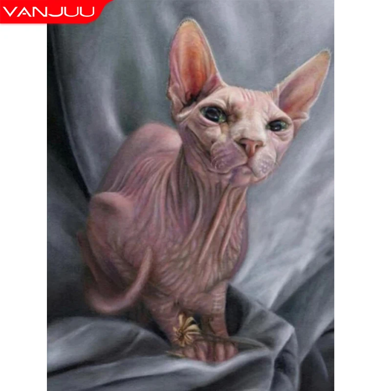 

Алмазная 5D картина «сделай сам», полноформатная круглая мозаика с котенком, вышивка крестиком в виде животного, домашний декор, подарок