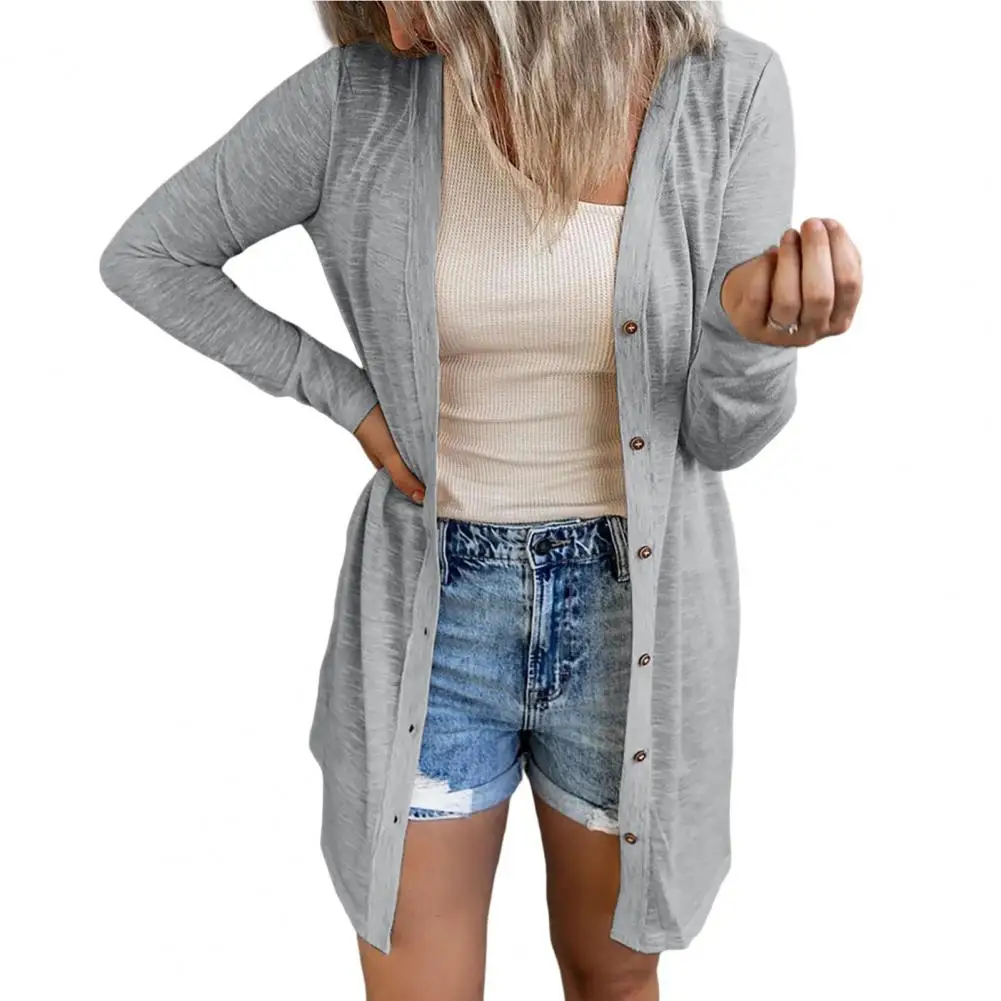 

Stylish Lady Jacket Cardigan Lady Coat Soft Lightweight Autumn Jacket Single-breasted