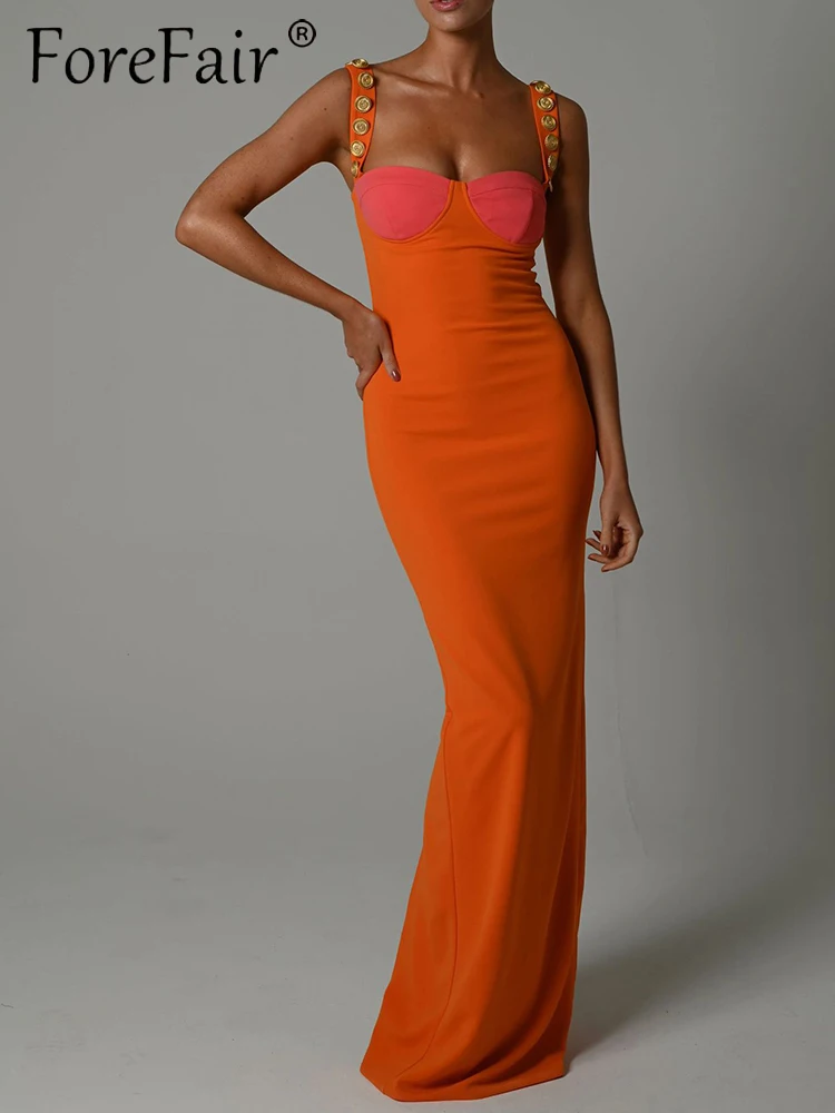 

Forefair элегантное сексуальное платье для вечеринки Макси без рукавов с открытой спиной 2022 летние Клубные бандажные женские длинные облегающ...