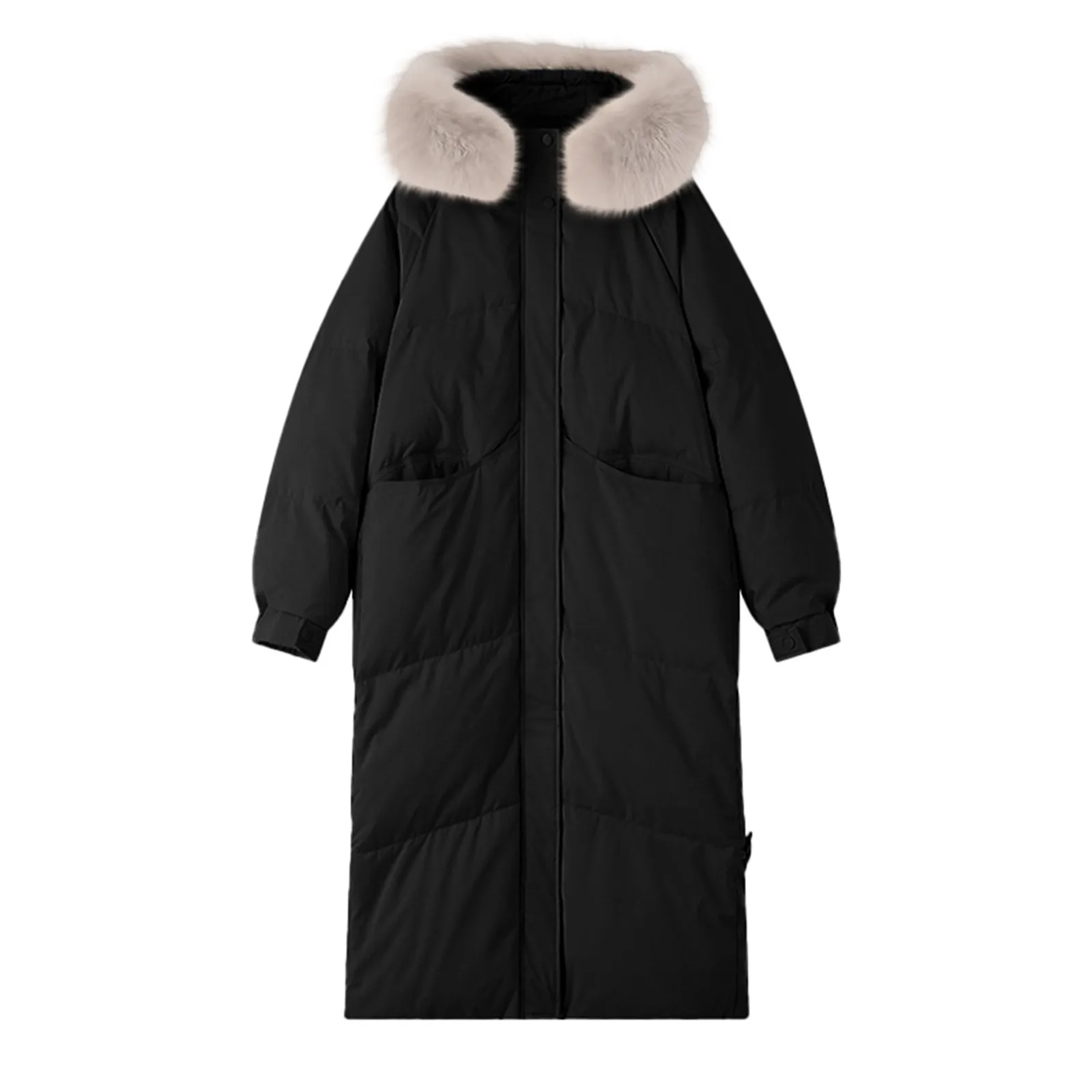 Куртка женская зимняя длинная парка однотонная с капюшоном утепленная куртка