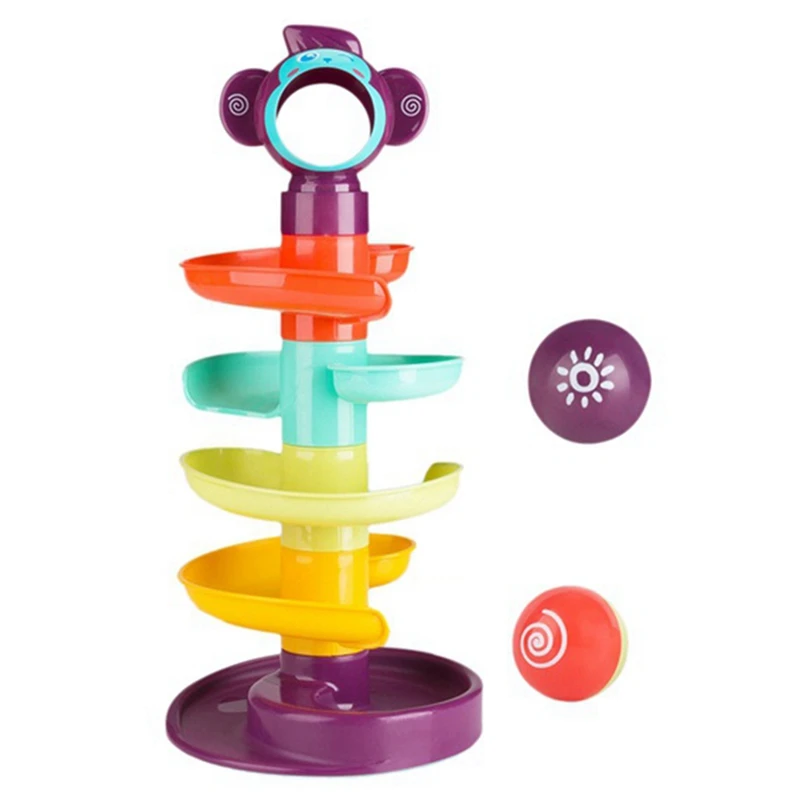

Children's Colorful Toys Multi-Layer Plastic Rolling Ball Toys Play House Track Gliding Tower Blocks Puzzle Assembly