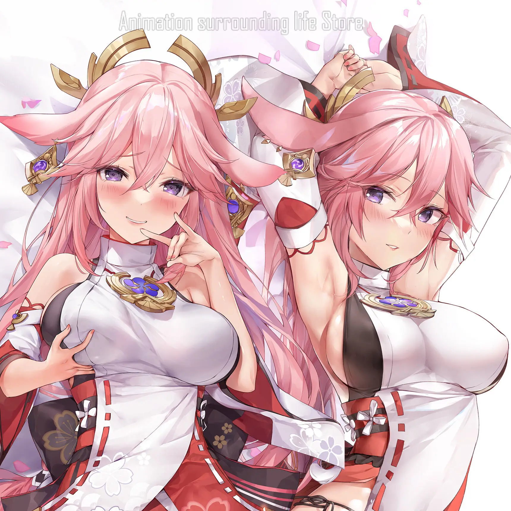 Подушка Dakimakura Genshin Impact Yae Miko аниме обнимающая тело Otaku наволочка для всего тела