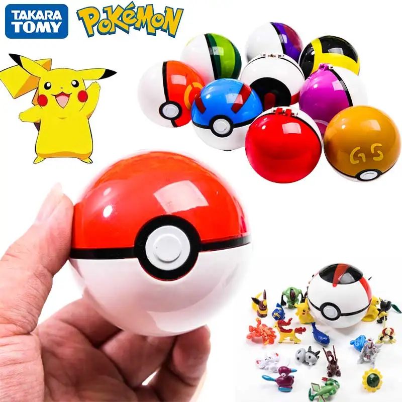 

Takara Tomy 21 Style With Figures Pokemon Pikachu Pet Elf Ball Pokeball 7cm Pop-up Poke Balls Kids Toy Hot Home Decoration Gift