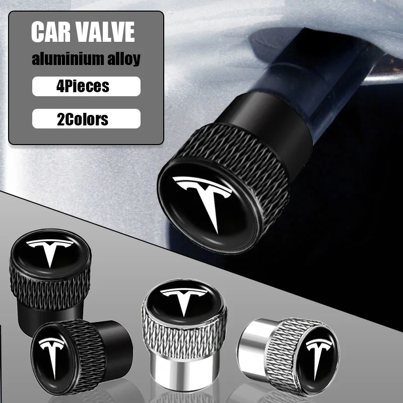 

Metal Alloy Car Tire Stem Valve Caps Wheel Valve for Tesla Model 3 X S Y Cybertruck 2021 Style Roadster Coil Bonina Accessories