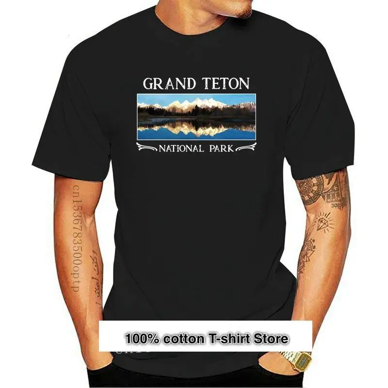 

Camiseta con cuello redondo del Parque Nacional Grand Teton, ropa de Wyoming, novedad