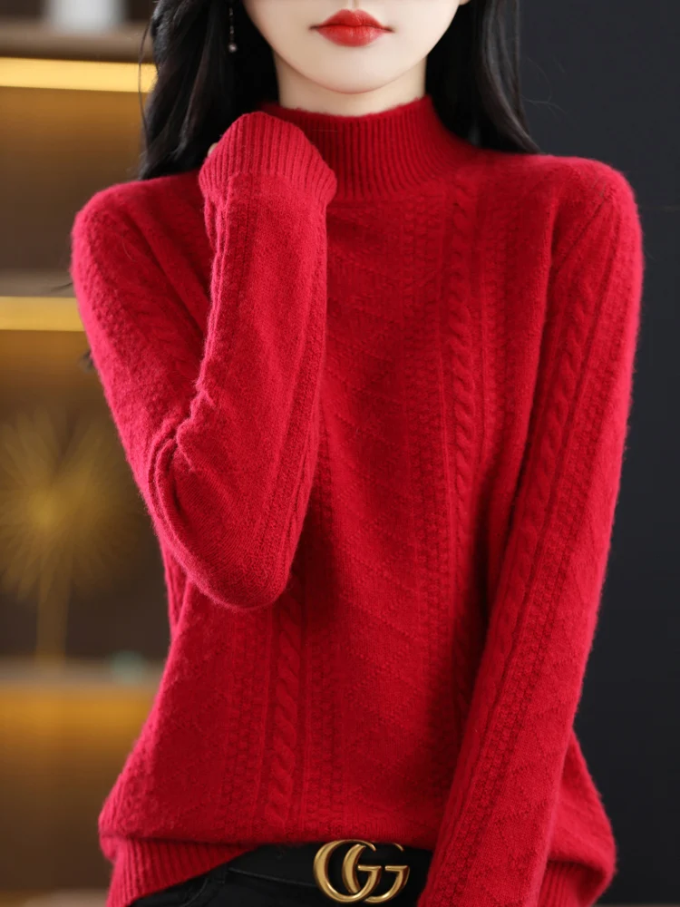 

Осенне-зимний женский кашемировый трикотаж с ложным воротником