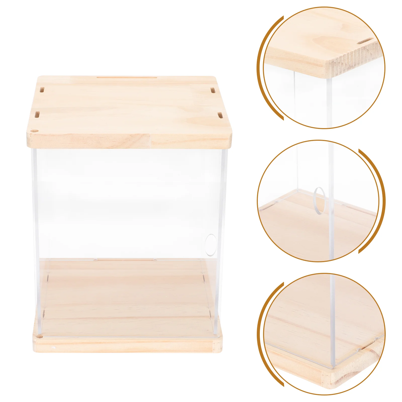 

Acrylic Shoe Box Clear Wooden Cover Shoe Box Storage Case Gift Box