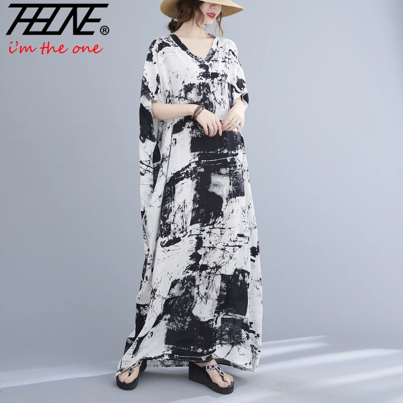 

Vestidos De Mujer Summer Dress for Women Bohemian Floral Korean Fashion Casual Cotton Loose Indie Folk Vintage Long Maxi Dresses
