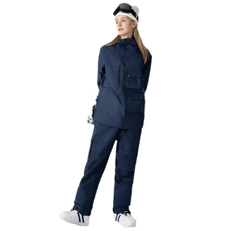 Новинка 2025 года зимние мужские лыжные комплекты с капюшоном для улицы теплые