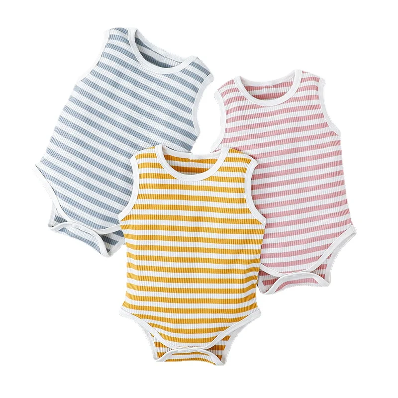 Striped Newborn Climbing Clothes Summer Baby Triangle Onesie Open Crotch New Born Baby Girl Clothes New Born Baby Items