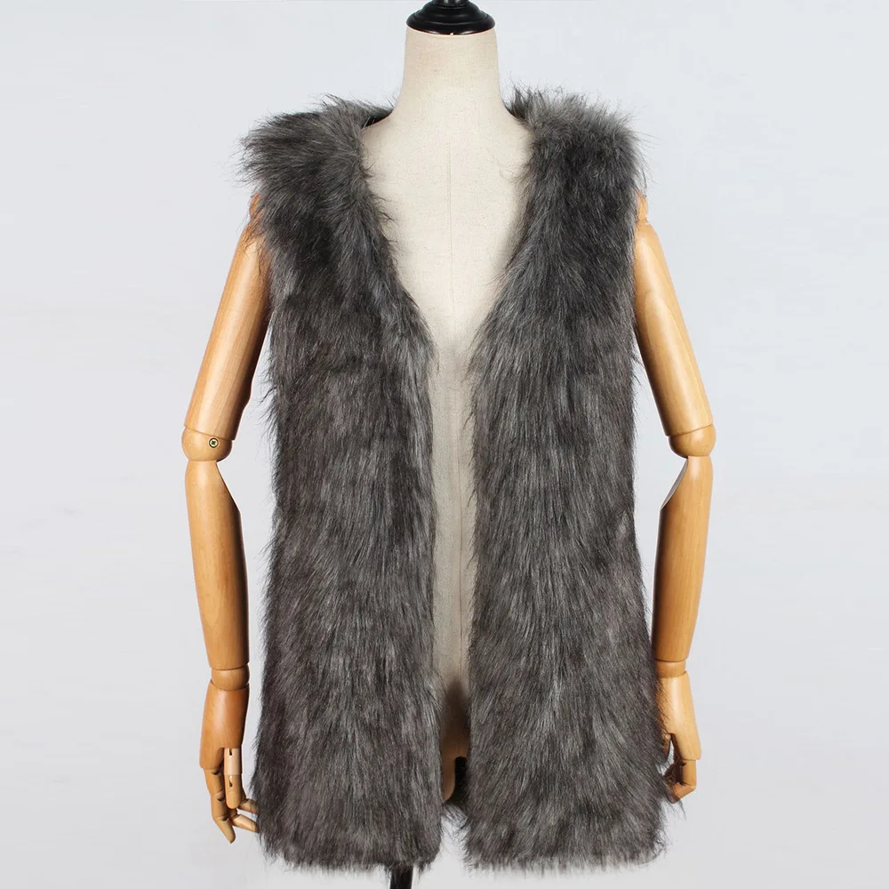 Women's Fur Vest Autumn and Winter Imitation Fur Sleeveless Top Vest for Women Faux Fur Coat