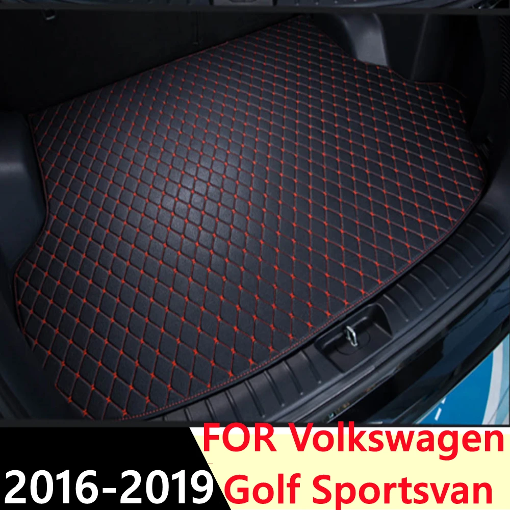 

Car Trunk Mat For Volkswagen VW Golf Sportsvan 16-2019 All Weather XPE Flat Side Rear Cargo Cover Carpet Liner Parts Luggage Pad