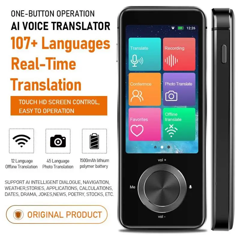 

Instant Voice Smart Translator M9 Support 107 Languages Two-Way Real-Time In WiFi Offline Recording & Photo Translate