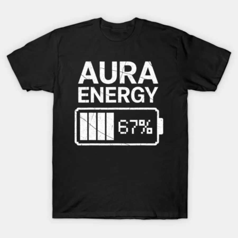 Фото Футболка Aura Energy At 67 Six Seven Gen Alpha Slang для мужчин и женщин, футболки из 100% хлопка, топы с короткими рукавами 1104-1 №1
