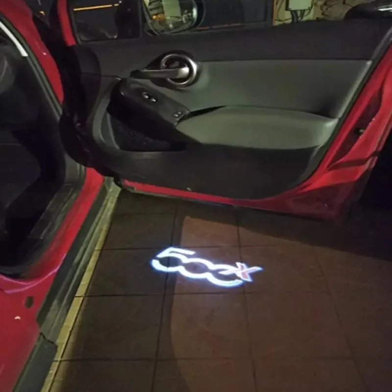 

2Pcs Led Car Door Welcome Logo Lights Accessories For Fiat 500x 500L And Punto-01 Laser Projector Ghost Shadow Light