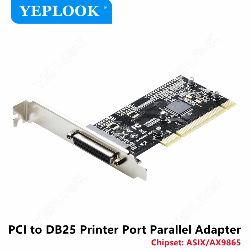 

PCI to DB25 Single Parallel Port 25Pin LPT Printer Expansion Card Adapter Controller Riser Card Chipset AX9865 for Desktop PC
