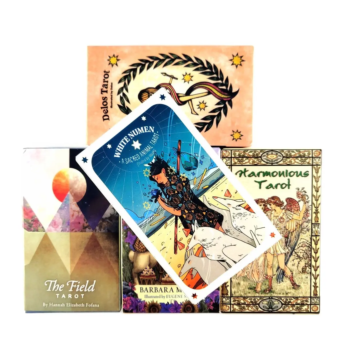 

Hot Sell White Numen A Sacred Animal Tarot Cards High Quality Tarot Deck With Guidebook Board Game For Fate Divination 78 Pcs