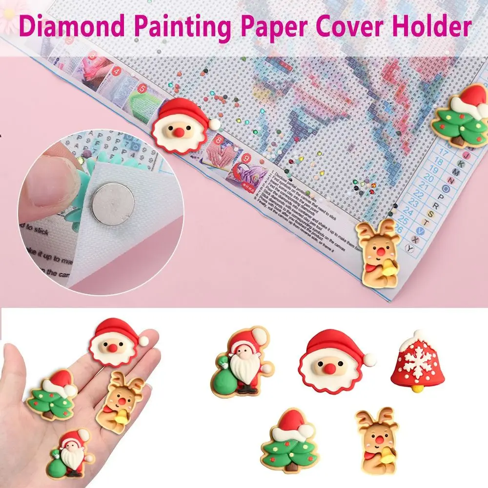 

Fridge Magnet Santa Claus Diamond Painting Cover Holder Diamond Painting Tools Christmas Ornament Magnet Cover Minders