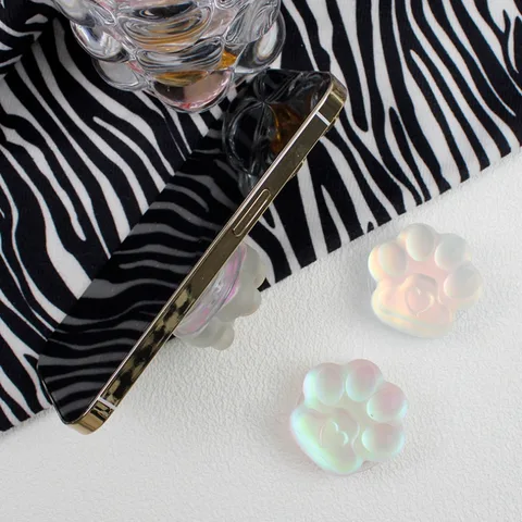 Складная подставка для телефона из АБС-пластика, милая кошачья лапа, сердце, держатель для кольца на палец, матовый полупрозрачный липкий кронштейн для iPhone, Samsung, Huawei