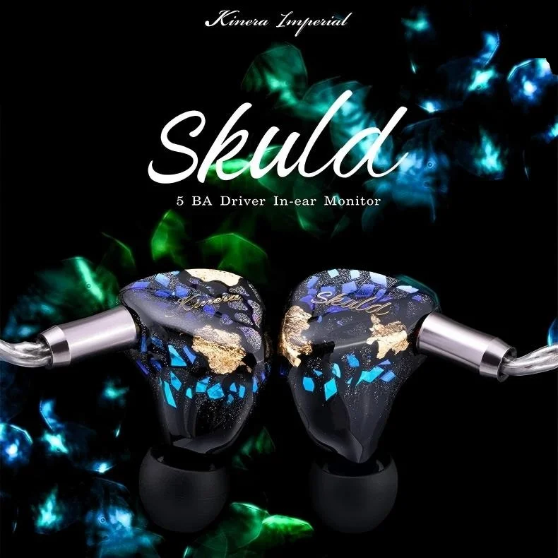 Фото Наушники Kinera Imperial Skuld с 5 BA-драйверами, Hi-Fi звук, профессиональные внутриканальные наушники со съемным балансным кабелем 4.4 мм №1