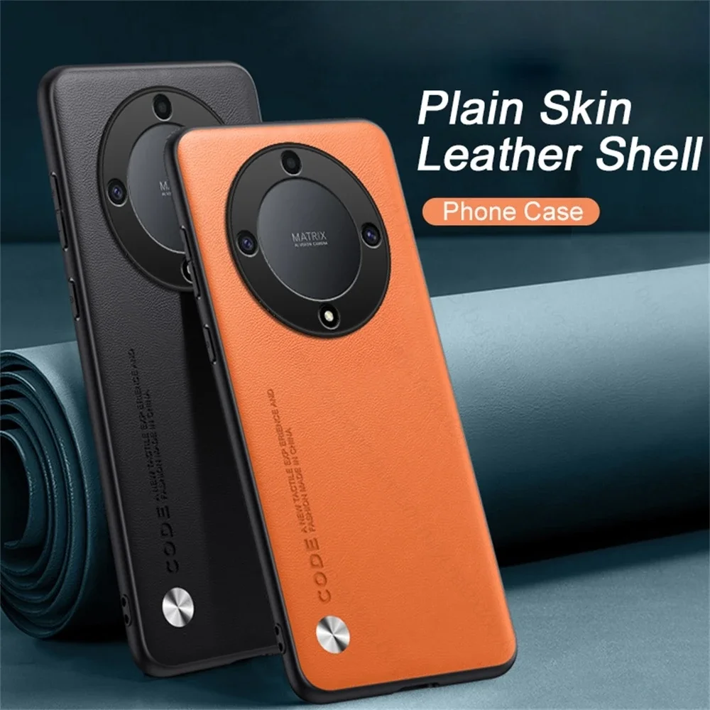 

on Honor X40 5G Case Luxury Plain Skin Leather Cover Honar Honer X40 X 40 Soft TPU Frame Protect coque HonorX40 bags fundas