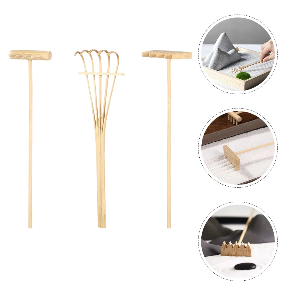 

3pcs Zen Garden Sand Rakes Plastic Sand Tray Mini Rake for Home Office Table Zen Garden Tool