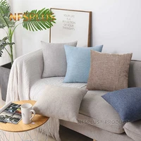 sofa cushion cover pillowcase 45x45cm natural linen solid colors black white coffee grey decorative throw pillow covers cases