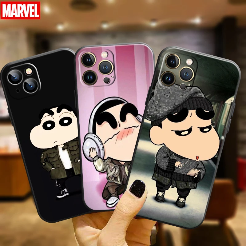 

Cartoon Crayon Shin-chan For Apple iPhone 11 12 13 Pro Max 12 13 Mini X XR XS Max SE 6 6S 7 8 Plus Phone Case Back