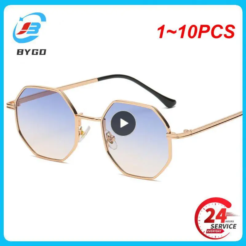 

1~10PCS Small Square Sunglasses for Men Women Polygon Mirrored Lens Sun Glasses Driving Eyewear Fashion Metal Frame Glasses