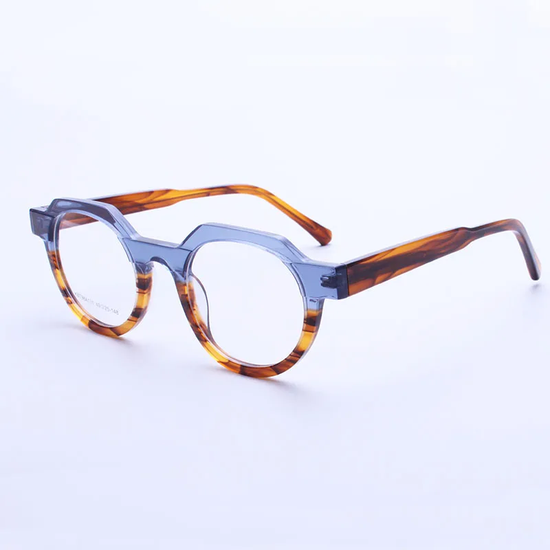 

New Style Color Matching Acetate Retro Brand Reading Eyeglasses Frame Women Clear Lense Myopia Prescription Glasses Frames