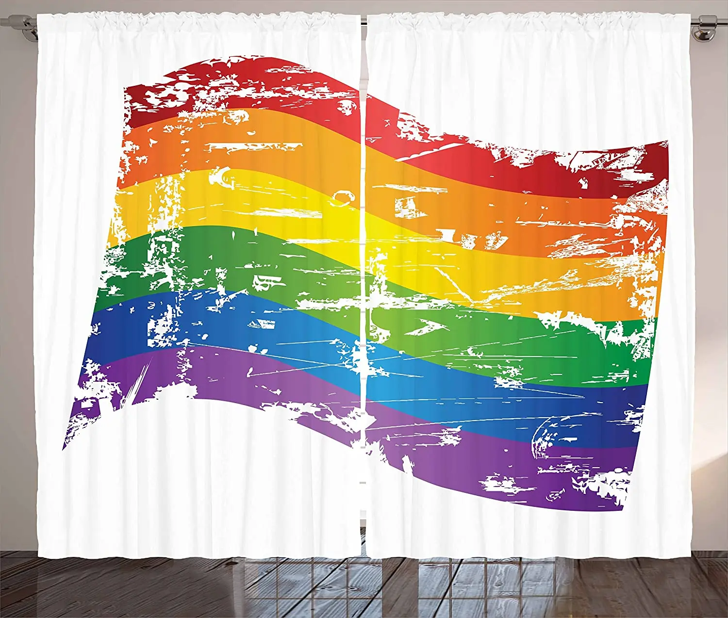 

Vintage Rainbow Blackout Curtains for Living Room Bedroom Kitchen Window Treatments Curtain Home Decoration Drapes