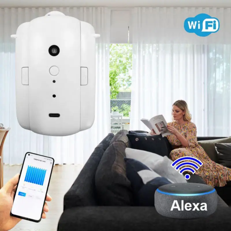 

Wifi Smart Curtains Robot Wireless Rechargeable With Llumination And Temperature Sensor Remote Control Electric Curtain Motor